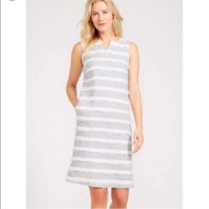 J. Mclaughlin Arroyo Fringe Striped Linen Blend C… - image 1